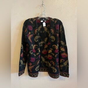 Peruvian Connection 100% Alpaca Open Cardigan Sweater Size Small